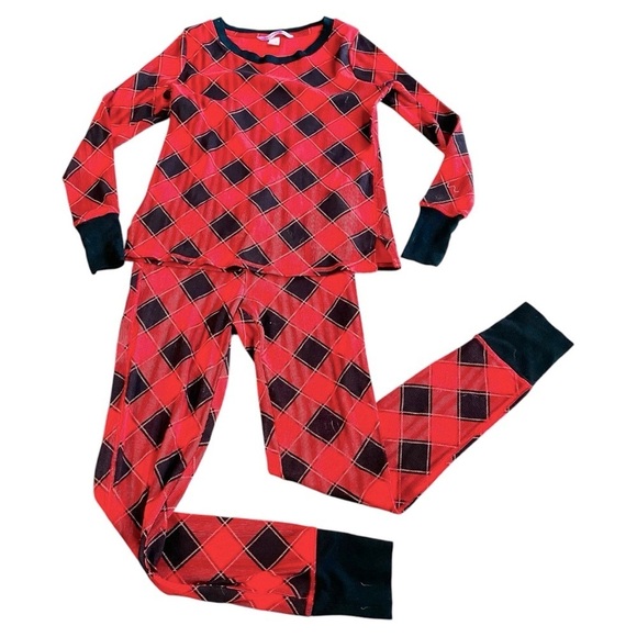 Victoria’s Secret Red and Black Buffalo Check Thermal Pajamas XS